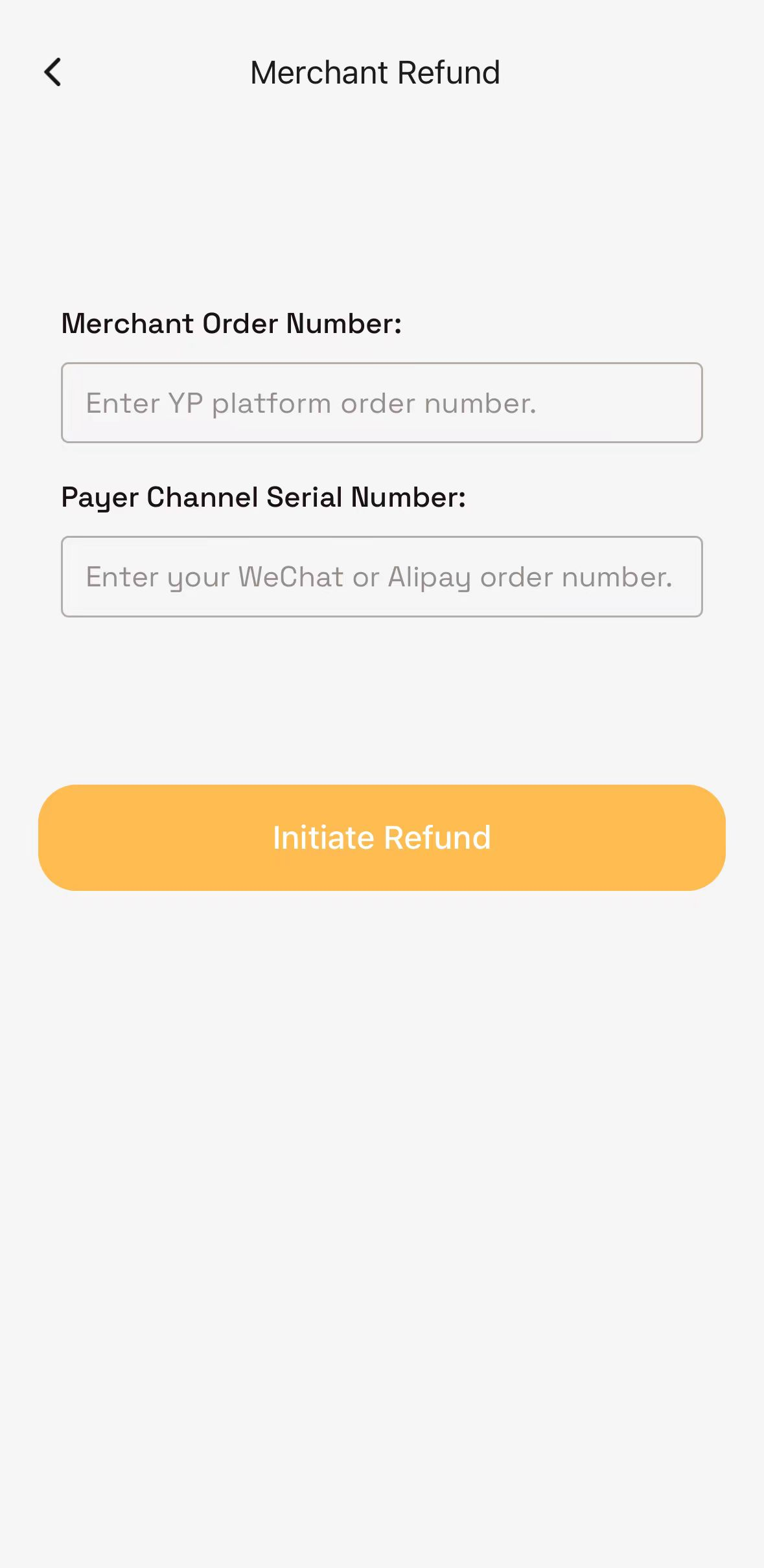 Tab Merchant Refund and Paste Order Number