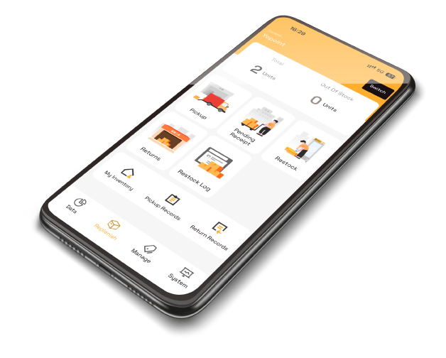 YO!POINT app dashboard preview on a smartphone